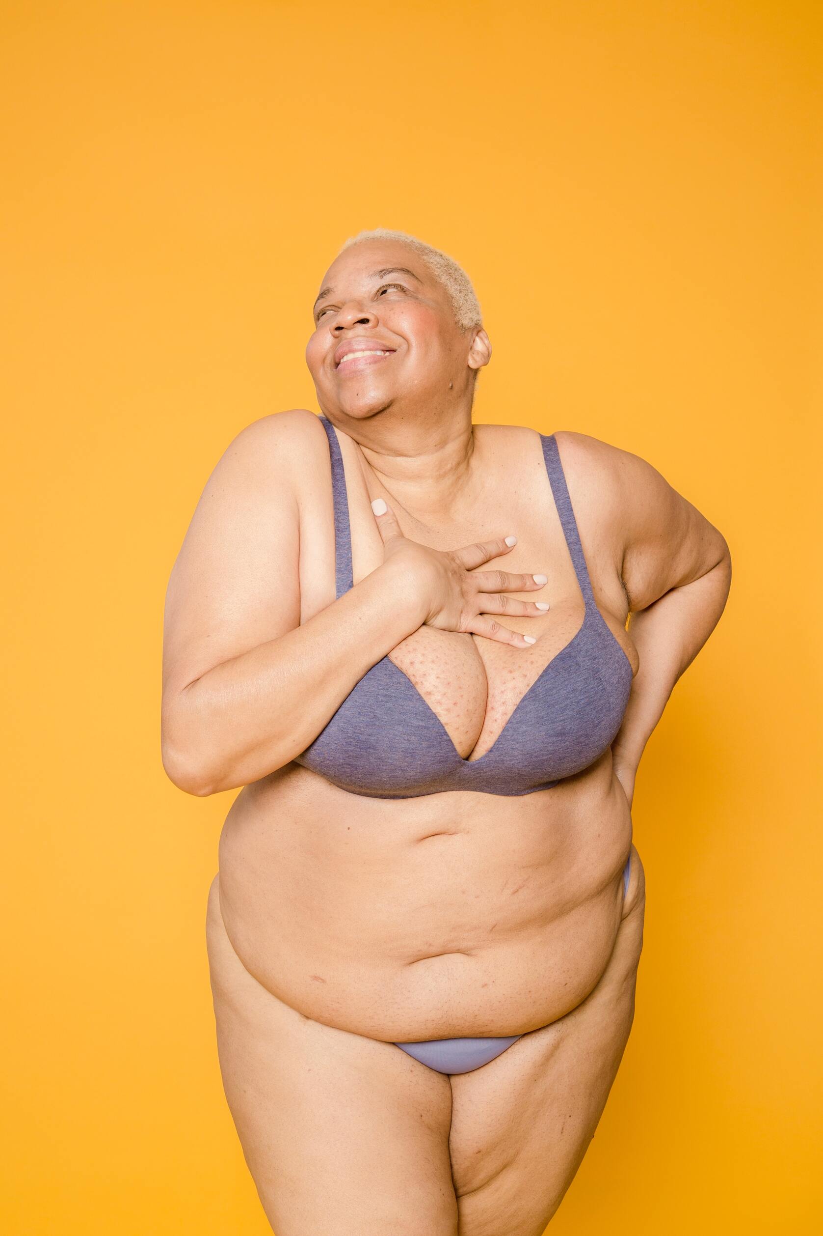 bra size chart - woman posing in bra and underwear