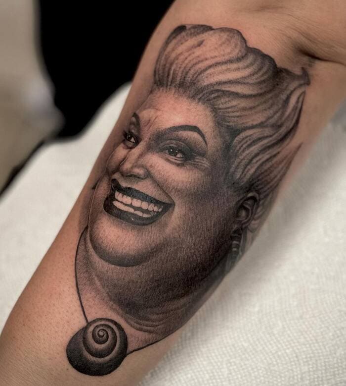 Disney Villain Tattoos - Realistic Ursula Portrait