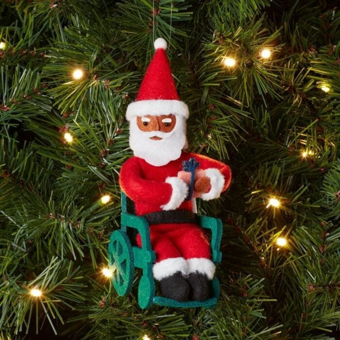 Target Holiday Decor 2023 - Santa in Wheelchair Christmas Ornament