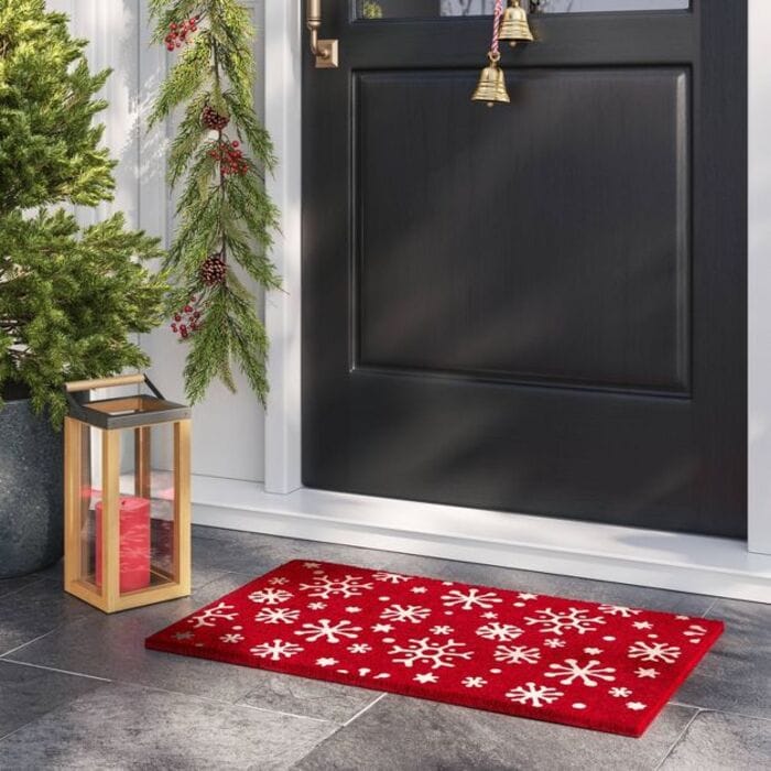Target Holiday Decor 2023 - Red Snowflake Christmas Doormat