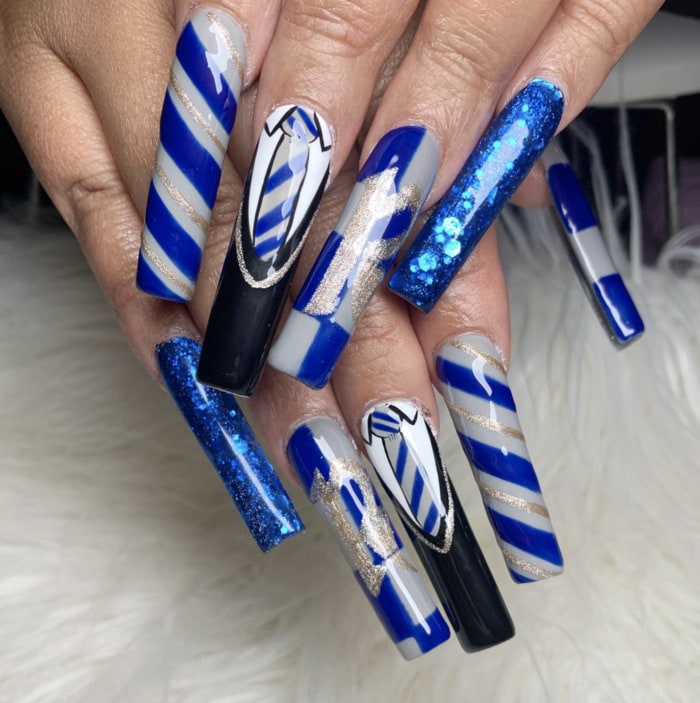Harry Potter Nail Designs - ravenclaw nails