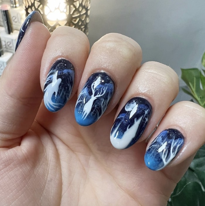 Harry Potter Nail Designs - patronus nails