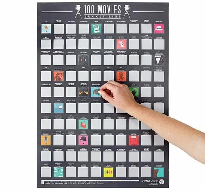 Best Gifts Under 25 - 100 Movies Scratch Off Poster
