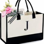 Best Gifts Under 25 - BeeGreen Monogrammed Gift with Zipper Pocket Women Tote Bag