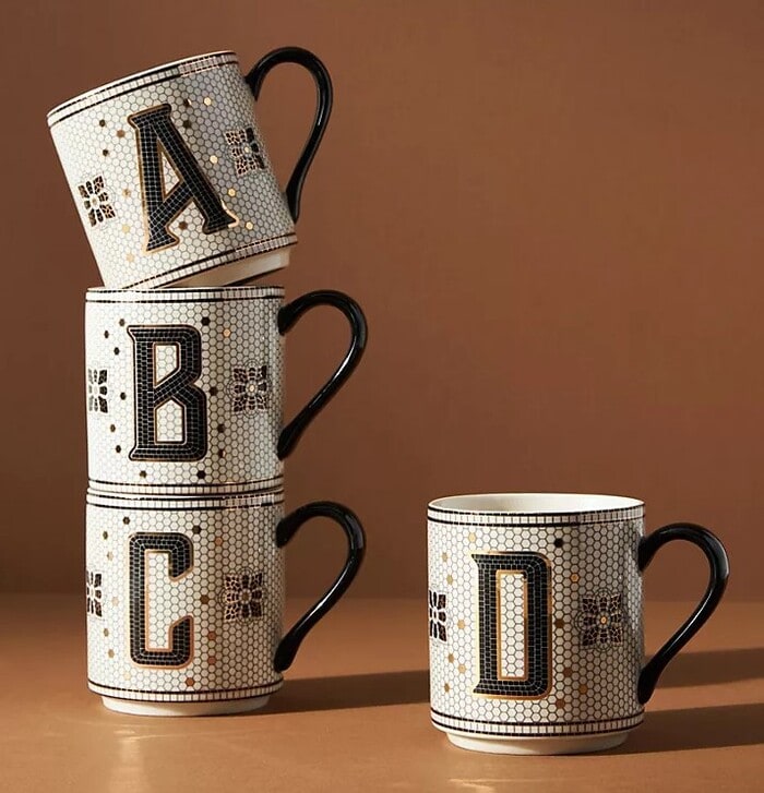 Best Gifts Under 25 - Bistro Tile Margot Monogram Mug