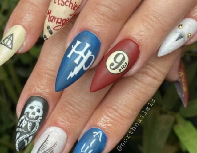 Harry Potter Nail Designs - mismatched nails