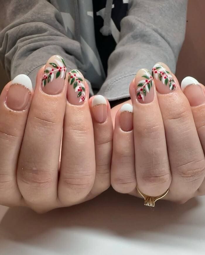 December Nail Designs 2023 - Deck with boughs of halls
