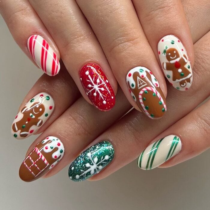 December Nail Designs 2023 - Go for gingerbread statement nails