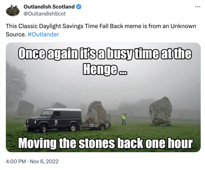 fall back memes daylight savings time - stone henge