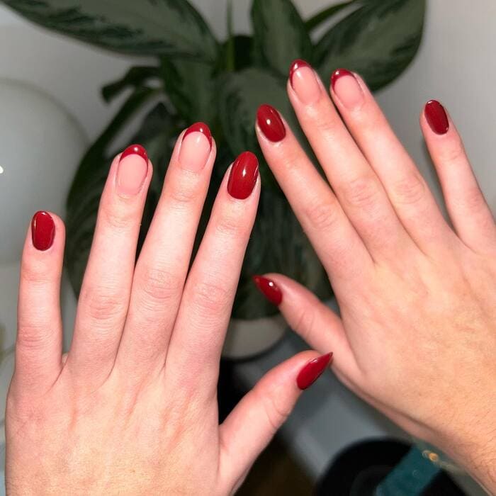 Simple Christmas Nails - Half French