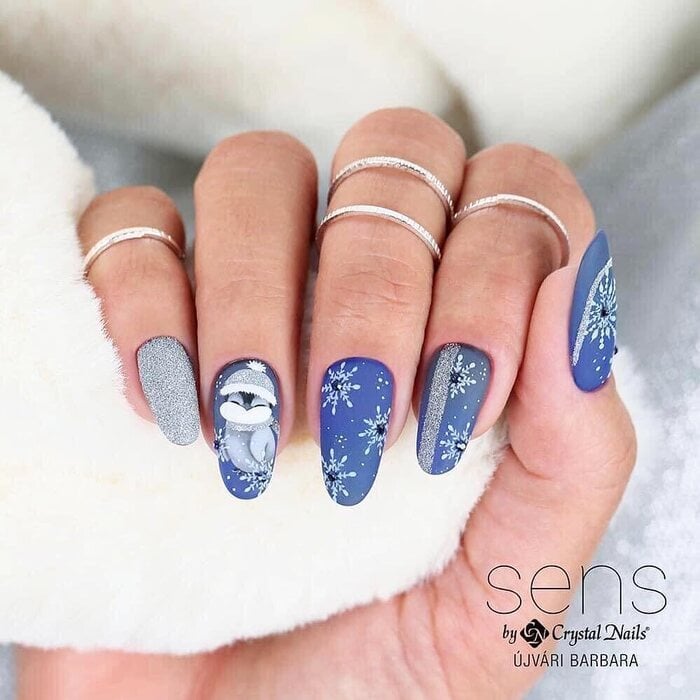 Winter Nail Designs 2023 - Periwinkle Snowstorm