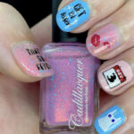 mean girls nail ideas - blue and pink nails