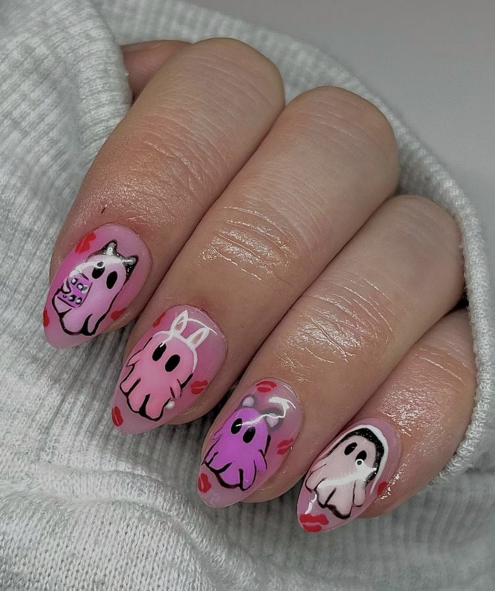 mean girls nail ideas - mean ghouls nails