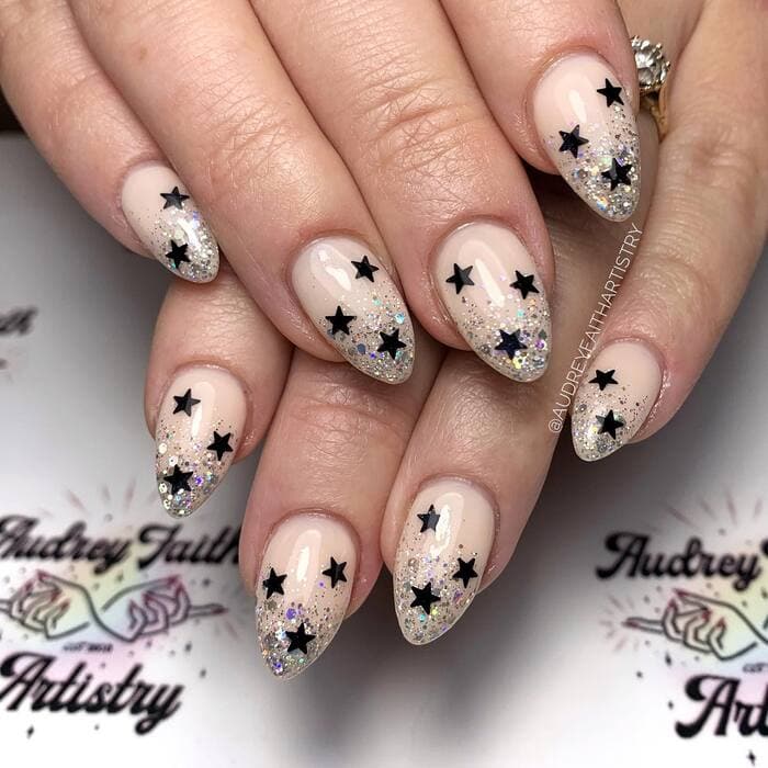 New Years Nails 2024 - Sparkles and Stars