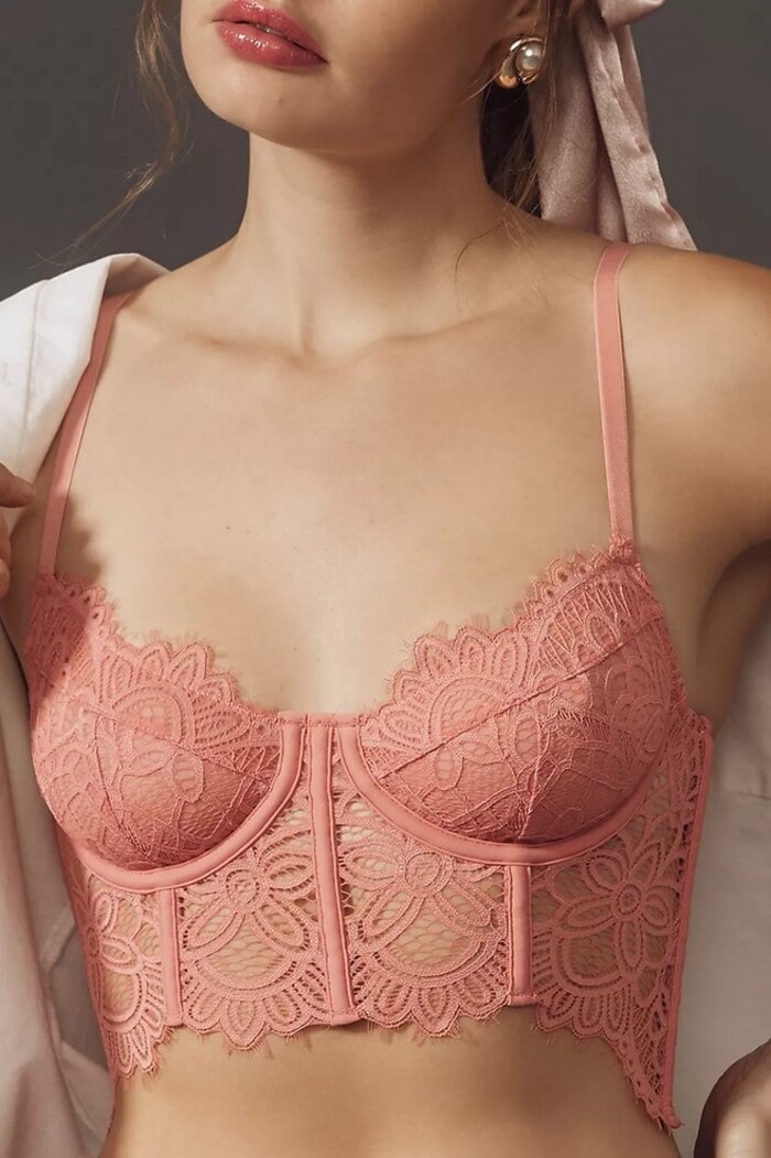 Anthropologie Valentine's Day 2024 - Giselle Lace Bustier in Rose