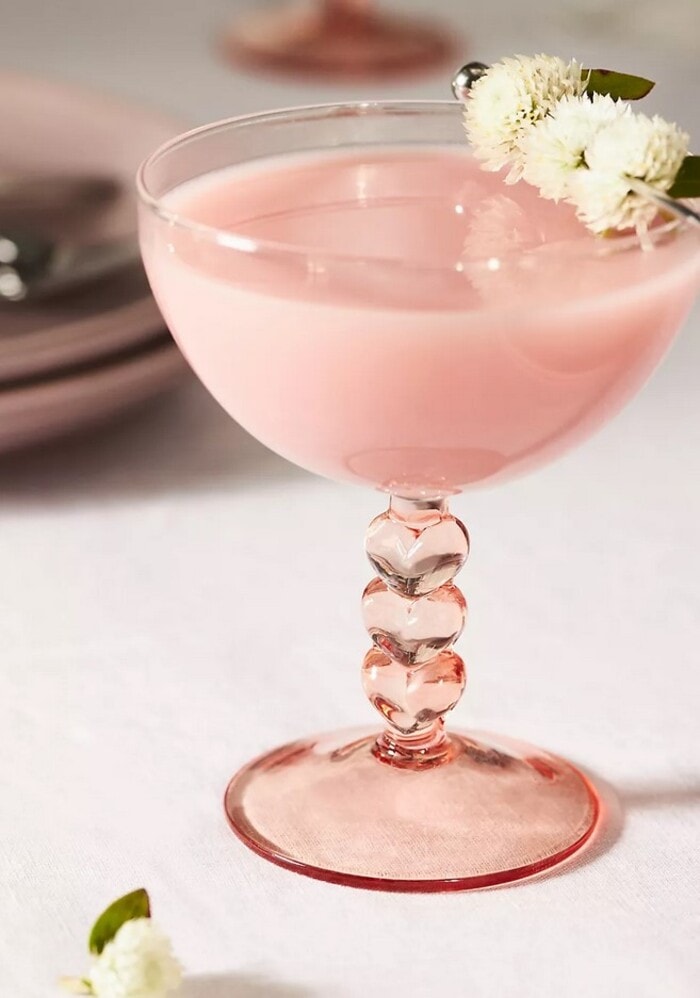 Anthropologie Valentine's Day 2024 - Corazón Coupe Glass in Pink
