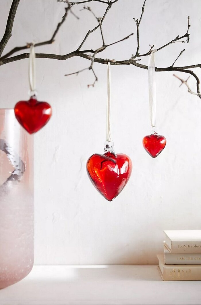 Anthropologie Valentine's Day 2024 - Heart Glass Ornament