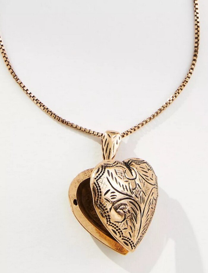 Anthropologie Valentine's Day 2024 - Heart Locket Necklace in Gold