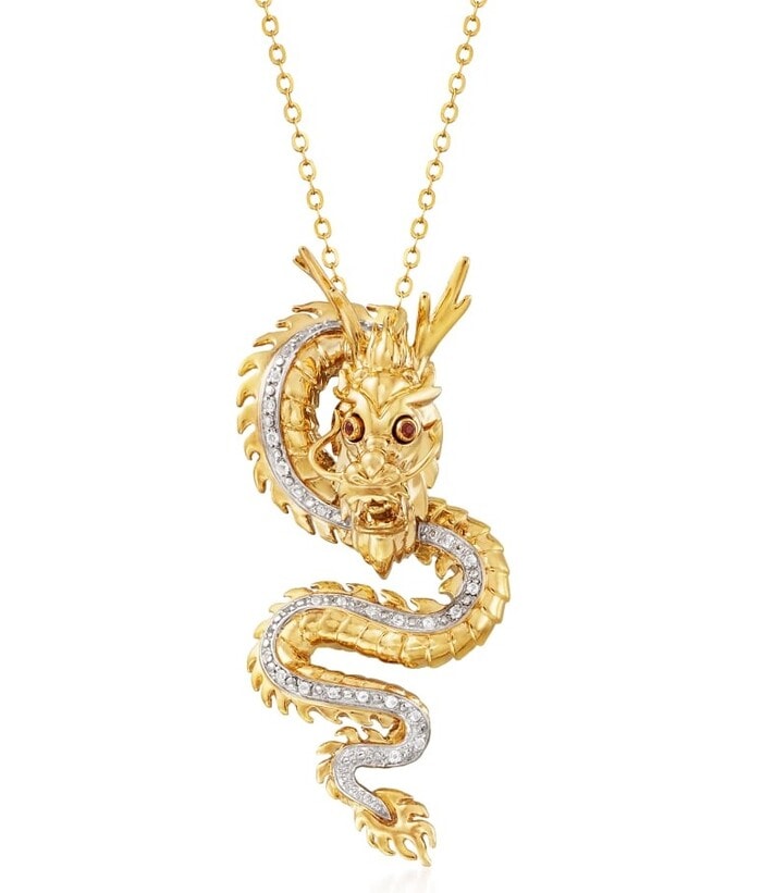Best Lunar New Year Gifts 2024 - White Topaz Dragon Pendant Necklace