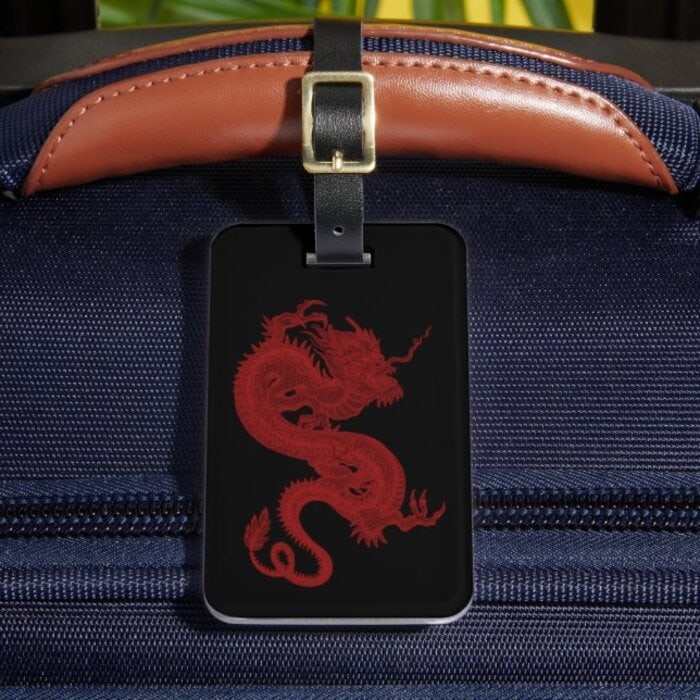 Best Lunar New Year Gifts 2024 - Custom Red Dragon Luggage Tags