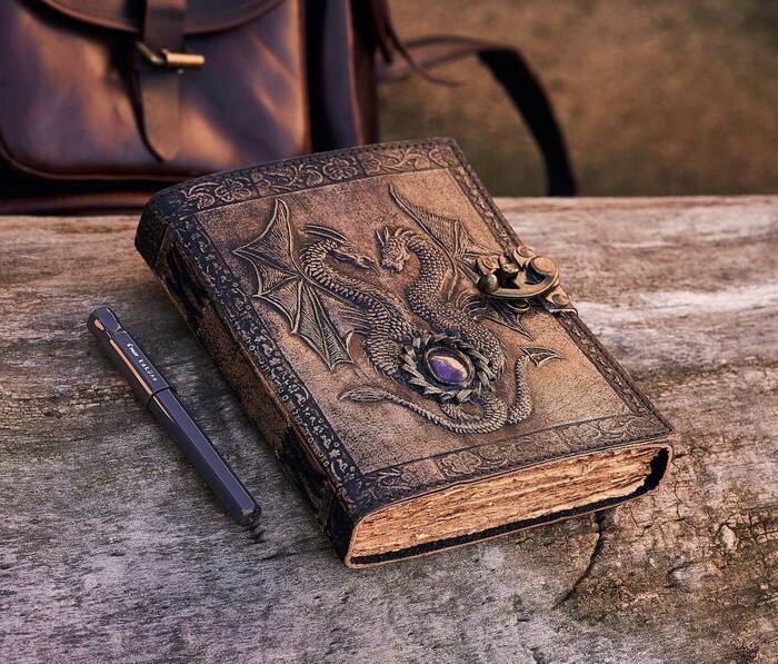 Best Lunar New Year Gifts 2024 - Double Dragon Leather Journal