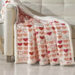 Target Valentine's Day 2024 - Sheradian Valentine’s Day Ultra Warm and Comfy Faux Shearling Lined Reversible Throw Blanket