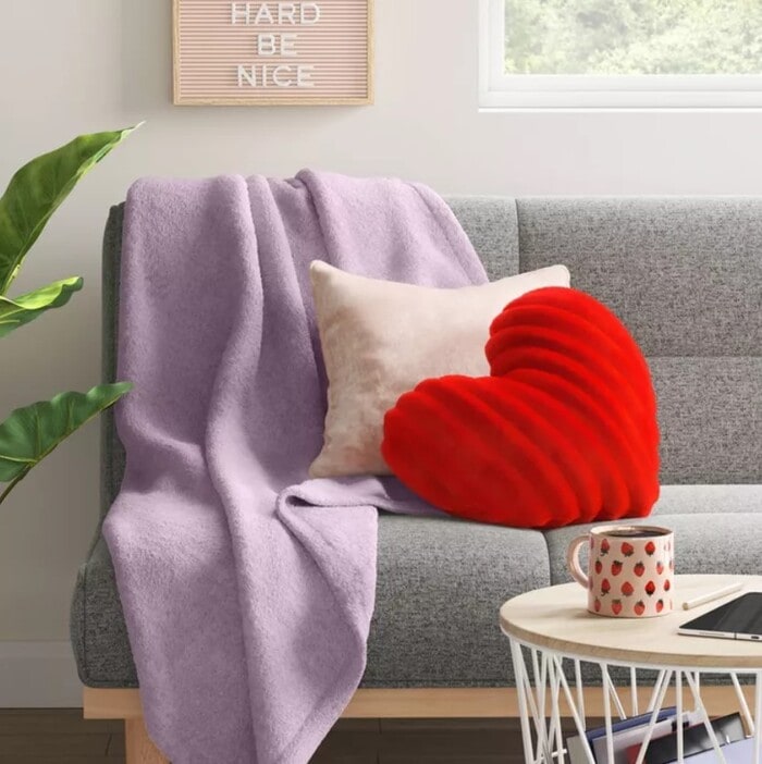 Target Valentine's Day 2024 - Valentine’s Day Rib Plush Heart Throw Pillow