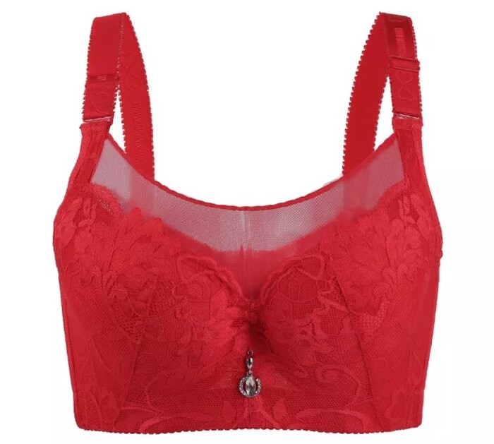 Target Valentine's Day 2024 - Allegra K Women Lace Front Full Coverage Push Up Non-Padded Underwire Cami Bra Lingerie