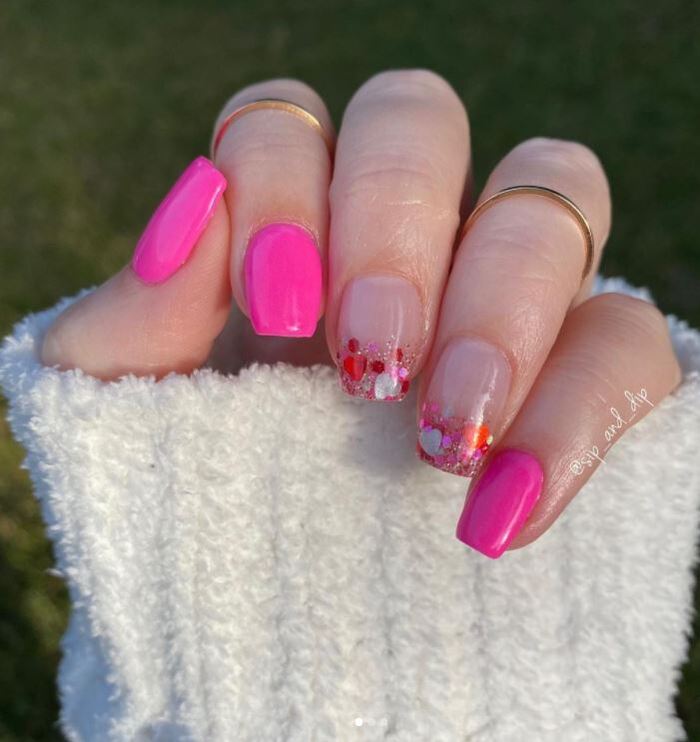 Valentine's Day Nail Ideas - Bright Pink Valentine Nails