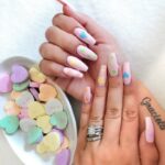 Valentine's Day Nail Ideas - Pastel Rainbow Valentine Nails