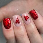 Valentine's Day Nail Ideas - Red Glitter Valentine Nails