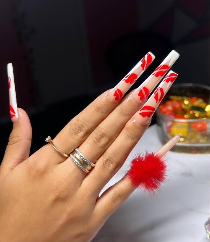 Valentine's Day Nail Ideas - Red Kisses Nails