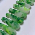 Green Nail Designs - Green Marble Press On Nails